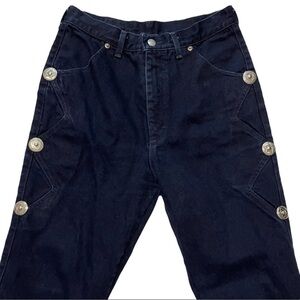 Vintage 80s Roughrider Western Girl Concho Rodeo Blue High-waisted Jeans